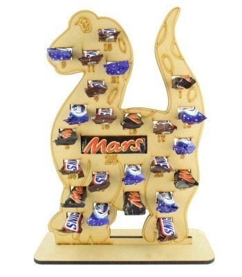 6mm Mars, Snickers and Milkyway Chocolate Bars Funsize Minis Holder Advent Calendar - Dinosaur